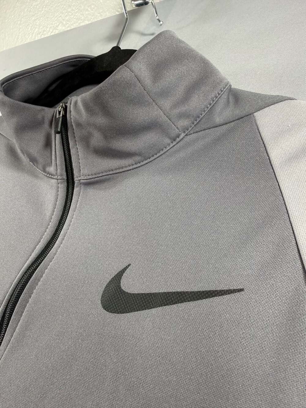 Nike Men's Gray and Light Gray Full-Zip Training Track Jacket with Pockets